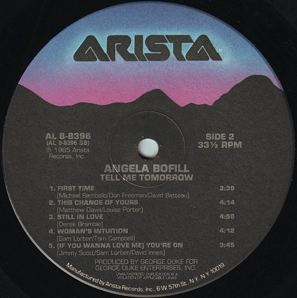 Angela Bofill - Tell Me Tomorrow | Arista (AL8-8396) - 4 Angela Bofill - Tell Me Tomorrow | Arista (AL8-8396) - 4