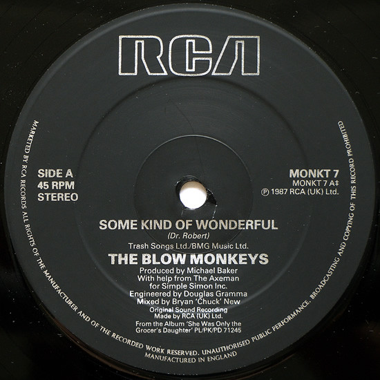 The Blow Monkeys - Some Kind Of Wonderful | RCA (MONKT 7) - 3