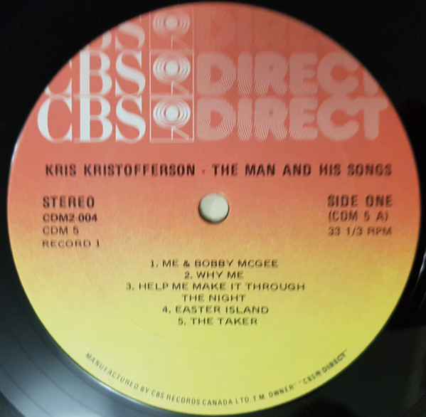 Kris Kristofferson - The Man And His Songs | CBS Direct (CDM2-004) - 3 Kris Kristofferson - The Man And His Songs | CBS Direct (CDM2-004) - 3