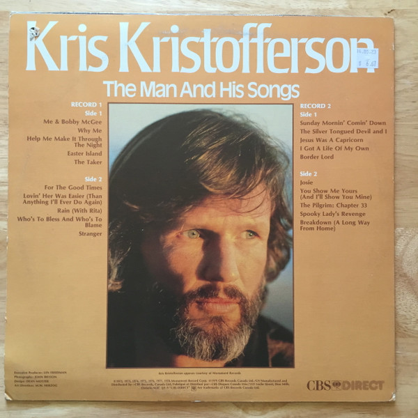 Kris Kristofferson - The Man And His Songs | CBS Direct (CDM2-004) - 2 Kris Kristofferson - The Man And His Songs | CBS Direct (CDM2-004) - 2
