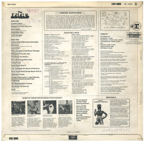 The Fugs - It Crawled Into My Hand, Honest | Reprise Records (CRV 6095) - 2 The Fugs - It Crawled Into My Hand, Honest | Reprise Records (CRV 6095) - 2