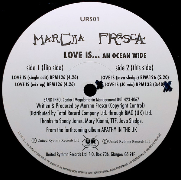 Marcha Fresca - Love Is... An Ocean Wide | United Rhythm Records (UR 501) - main