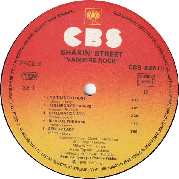 Shakin' Street - Vampire Rock | CBS (CBS 82610) - 4 Shakin' Street - Vampire Rock | CBS (CBS 82610) - 4