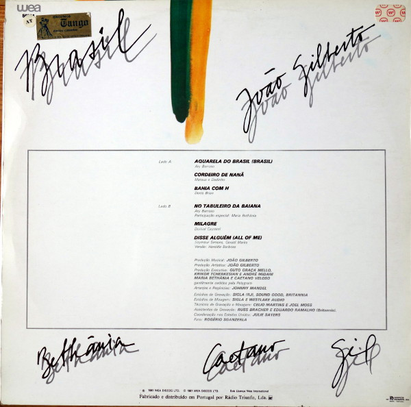 João Gilberto , Maria Bethânia , Caetano Veloso , Gilberto Gil - Brasil | WEA (56964) - 2