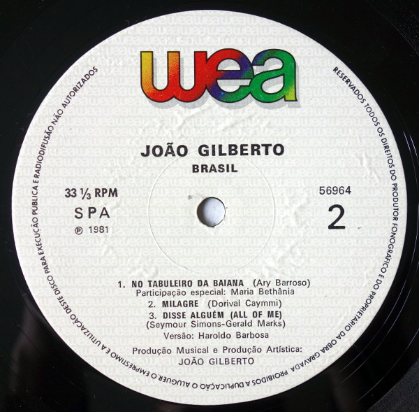 João Gilberto , Maria Bethânia , Caetano Veloso , Gilberto Gil - Brasil | WEA (56964) - 4
