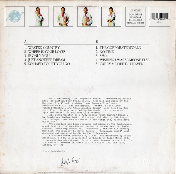 Gail Ann Dorsey - The Corporate World | WEA (244 045-1) - 2