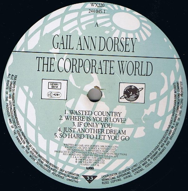 Gail Ann Dorsey - The Corporate World | WEA (244 045-1) - 3