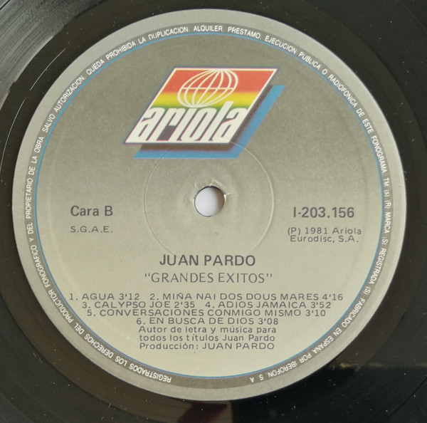 Juan Pardo - Grandes Exitos | Ariola (I-203156) - 4