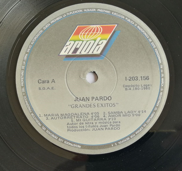Juan Pardo - Grandes Exitos | Ariola (I-203156) - 3