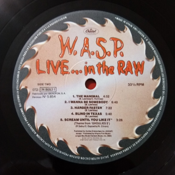 W.A.S.P. - Live... In The Raw | EMI (072 74 8053 1) - 3