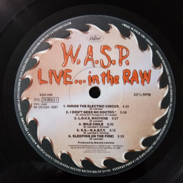W.A.S.P. - Live... In The Raw | EMI (072 74 8053 1) - 4
