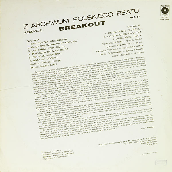 Breakout - Blues | Polskie Nagrania Muza (SX 2392) - 2 Breakout - Blues | Polskie Nagrania Muza (SX 2392) - 2