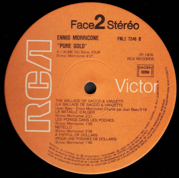 Ennio Morricone - Disque D'or | RCA Victor (FNL1 7246) - 4
