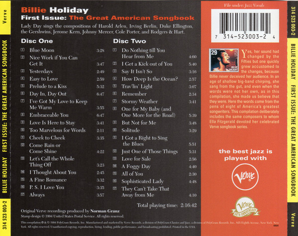 Billie Holiday - First Issue: The Great American Songbook | Verve Records (314 523 003-2) - 2 Billie Holiday - First Issue: The Great American Songbook | Verve Records (314 523 003-2) - 2
