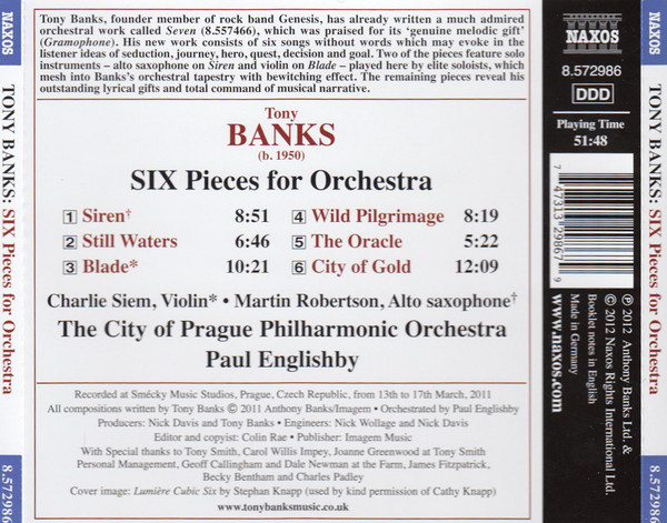 Tony Banks - The City Of Prague Philharmonic , Paul Englishby - Six Pieces For Orchestra | Naxos (8.572986) - 2 Tony Banks - The City Of Prague Philharmonic , Paul Englishby - Six Pieces For Orchestra | Naxos (8.572986) - 2