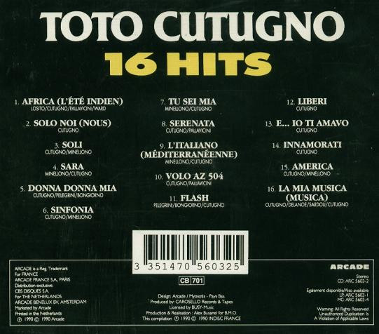 Toto Cutugno - 16 Hits | Arcade (ARC 5603-2) - 2