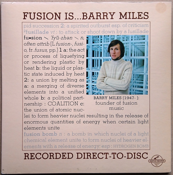 Barry Miles - Fusion Is... | Century Records (CRDD-1070) - main