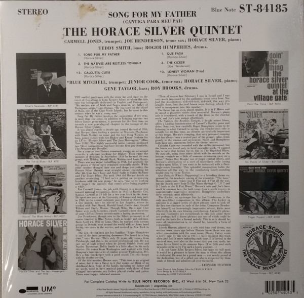 The Horace Silver Quintet - Song For My Father (Cantiga Para Meu Pai) | Blue Note (0744043) - 2