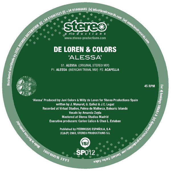 De Loren & Colors - Alessa | Stereo Productions (SP012) - 2