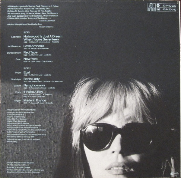 Amanda Lear - Incognito [Vinyl] | Ariola (203 450) - 2