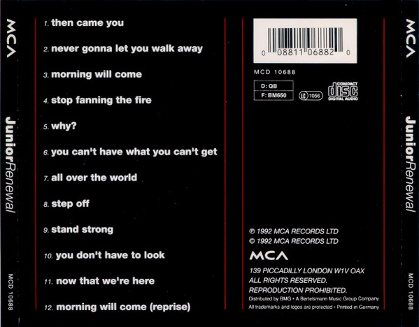 Junior - Renewal | MCA Records (MCD 10688) - 2