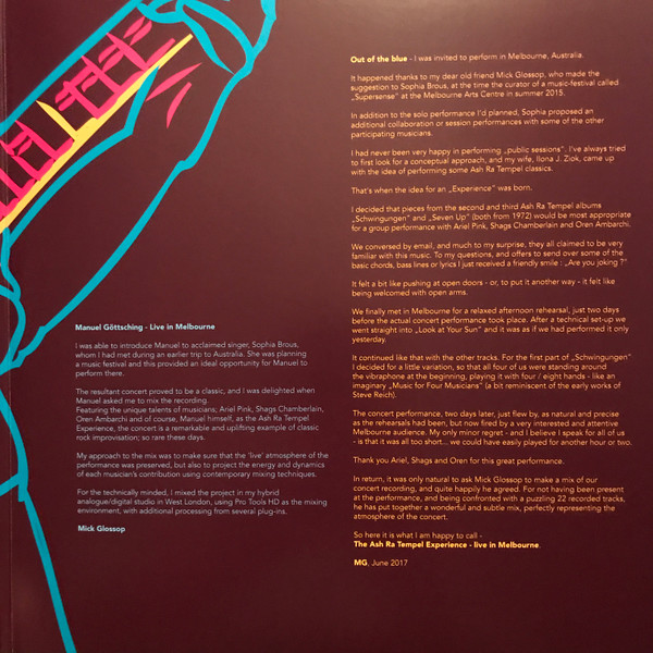 Ash Ra Tempel Experience Feat. Manuel Göttsching , Ariel Pink , Oren Ambarchi , Shags Chamberlain - Live In Melbourne | MG.ART (MG.ART 602) - 3