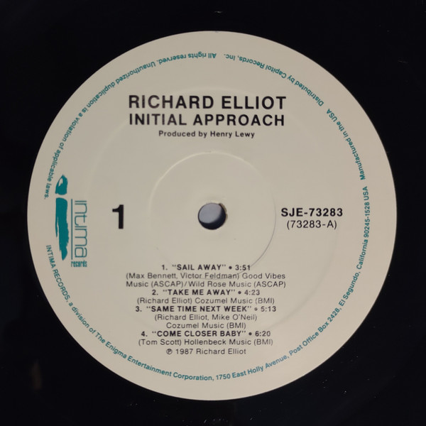 Richard Elliot - Initial Approach | Intima Records (SJE-73283) - 3