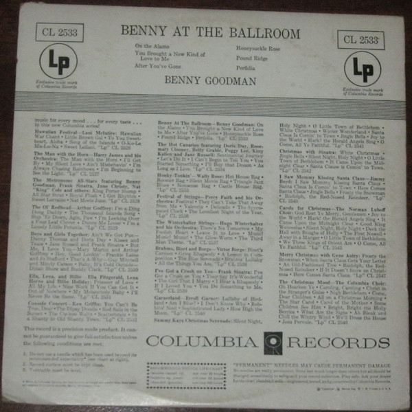 Benny Goodman - Benny At The Ballroom | Columbia (CL 2533) - 2 Benny Goodman - Benny At The Ballroom | Columbia (CL 2533) - 2