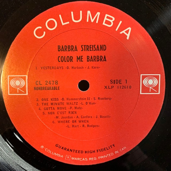 Barbra Streisand - Color Me Barbra [Vinyl] | Columbia (CL 2478) - 3