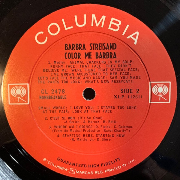 Barbra Streisand - Color Me Barbra [Vinyl] | Columbia (CL 2478) - 4