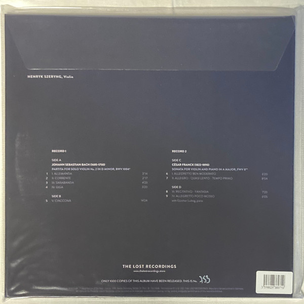 Henryk Szeryng - The Unreleased Berlin Studio Recordings | Fondamenta (TLR2203040V) - 2