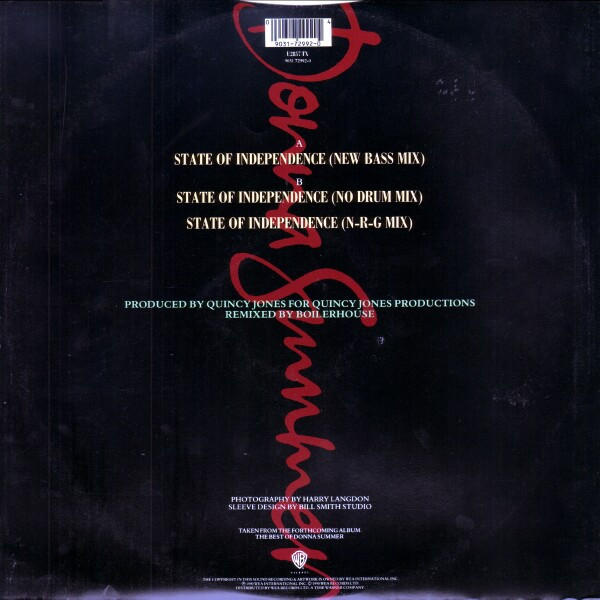 Donna Summer - State Of Independence (New Bass Mix) | Warner Bros. Records (U 2857 TX) - 2