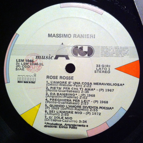 Massimo Ranieri - Rose Rosse | CGD (LSM 1046) - 3 Massimo Ranieri - Rose Rosse | CGD (LSM 1046) - 3