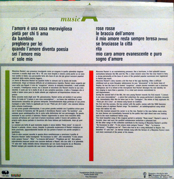 Massimo Ranieri - Rose Rosse | CGD (LSM 1046) - 2 Massimo Ranieri - Rose Rosse | CGD (LSM 1046) - 2