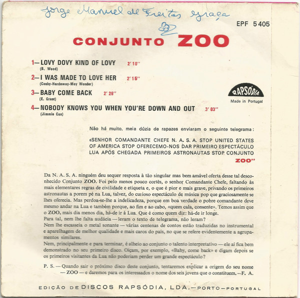 Conjunto Zoo - Baby Come Back | Rapsódia (EPF 5405) - 2