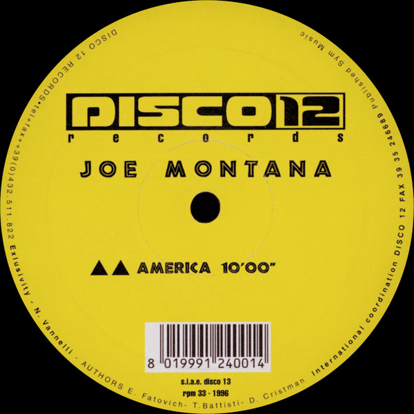 Joe Montana - Black Flava Theme | Disco 12 Records (DISCO 13) - main