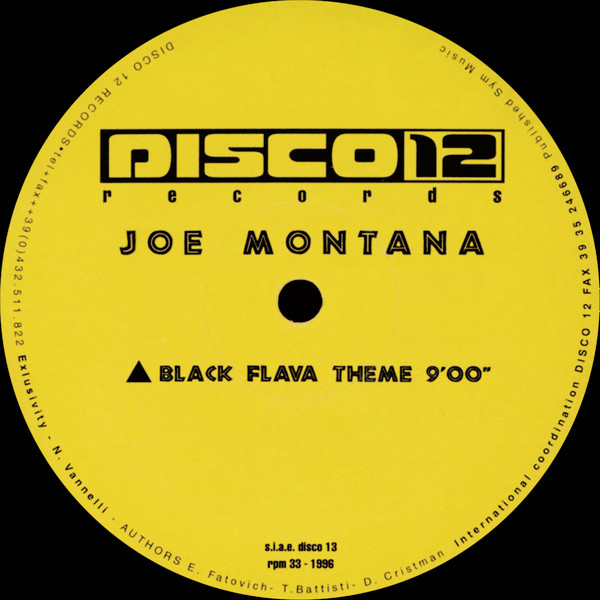 Joe Montana - Black Flava Theme | Disco 12 Records (DISCO 13) - 2