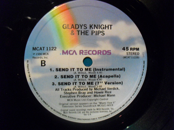 Gladys Knight And The Pips - Send It To Me | MCA Records (MCAT 1122) - 3