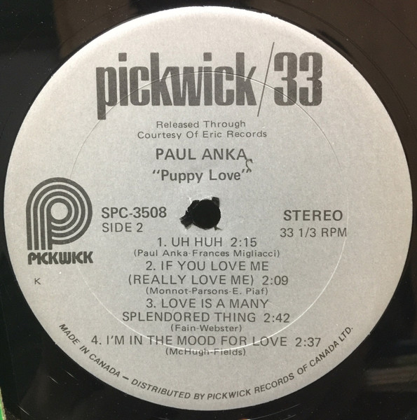 Paul Anka - Paul Anka | Pickwick/33 Records (SPC-3508) - 4 Paul Anka - Paul Anka | Pickwick/33 Records (SPC-3508) - 4