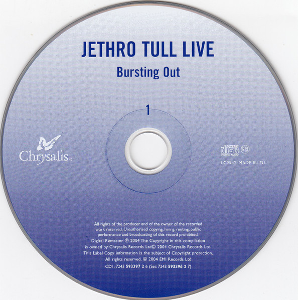 Jethro Tull - Live - Bursting Out | Chrysalis (7243 593396 2 7) - 3