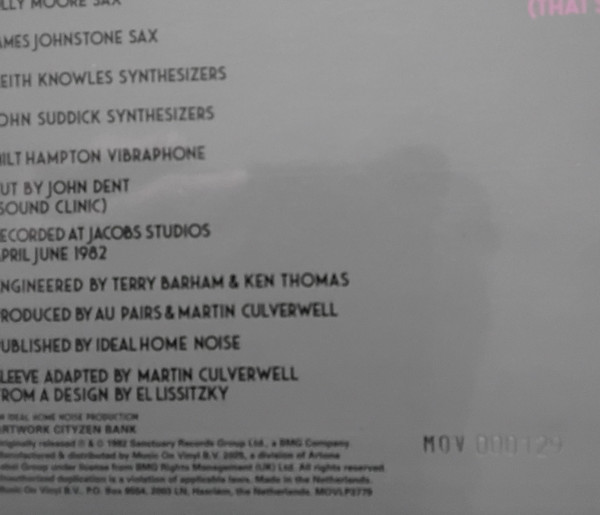 Au Pairs - Sense And Sensuality | Sanctuary (MOVLP3779) - 4 Au Pairs - Sense And Sensuality | Sanctuary (MOVLP3779) - 4