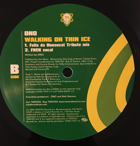 Yoko Ono - Walking On Thin Ice | Twisted America Records (72438-77937-1-2) - 3