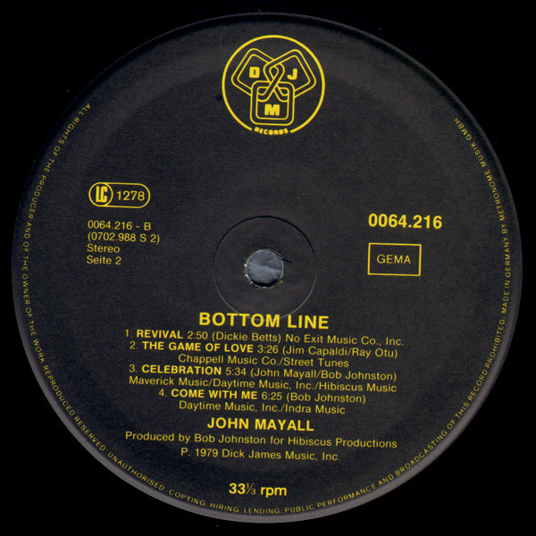 John Mayall - Bottom Line | DJM Records (0064.216) - 4