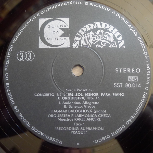 Sergei Prokofiev - Dagmar Baloghová ✤ The Czech Philharmonic Orchestra ✤ Conductor Karel Ančerl - Concerto No. 2 In G Minor For Piano And Orchestra | Supraphon (SST 80.014) - 3