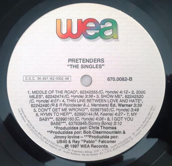 The Pretenders - The Singles | WEA (670.0082) - 4