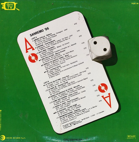 Various - Sanremo 86 | Ricordi (TFSR 86) - 2