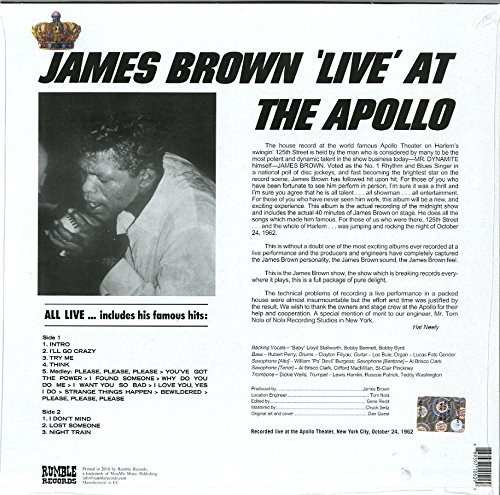 James Brown - Live At The Apollo | Rumble Records (RUM 2011117) - 2