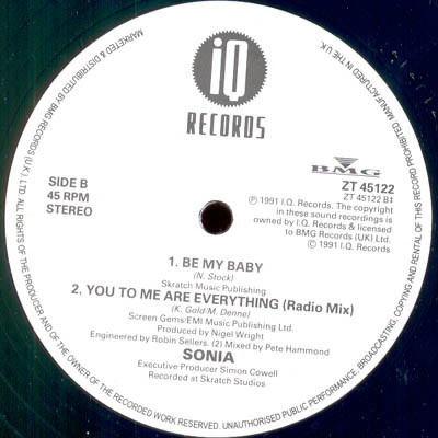 Sonia - You To Me Are Everything | I.Q. Records (ZT 45122) - 4