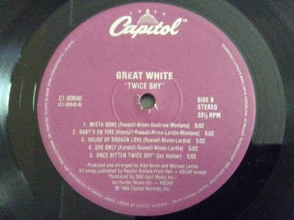 Great White - ...Twice Shy [Vinyl] | Capitol Records (C1-90640) - 4