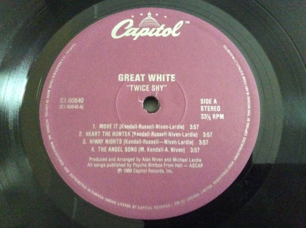 Great White - ...Twice Shy [Vinyl] | Capitol Records (C1-90640) - 3